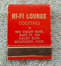  Original 1960's HI-FI LOUNGE Cocktails MATCHBOOK 