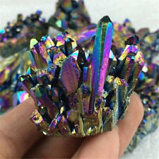 Top Natural Healing Rainbow Aura Titanium Quartz Reiki Crystal Cluster Specimens picture