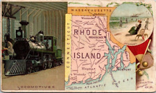 1889 Arbuckle's Ariosa Coffee Advertising Trade Card No 94 Rhode Island Train picture