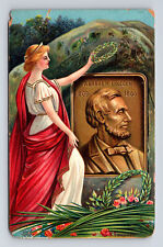 Abraham Lincoln Lady Liberty Patriotic Artist C Chapman IAPC Postcard picture