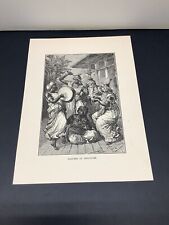 Antique Genuine Woodcut Print Dancers At Singapore C.1885 History Of Man picture