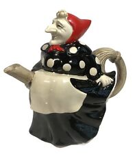 Rare Vintage Fitz & Floyd Witch On Broom Halloween Teapot - Perfect Condition picture