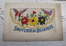 Antique WW1 Era Postcard Souvenir De Belgique 1917 Embroidery  picture
