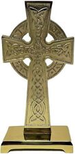 Exclusively Irish Standing Cross - Celtic Knot Center - Brass 7.5”x3.7” picture