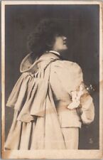 Vintage SARAH BERNHARDT Real Photo RPPC Postcard in Costume *Damaged Front picture