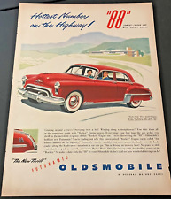 Red 1949 Oldsmobile Futuramic 98 Rocket 88 Engine - Vintage Print Ad / Wall Art picture