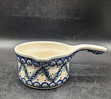 Vintage Boleslawiec Polish Pottery Hand Painted Poland Ceramic Ladle Sauce Pot  picture