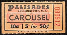 Palisades Amusement Park New Jersey - Carousel 10c Ride Ticket #090512 picture