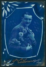 French 1920s Close-Up EFFEMINATE Male DYED Blue EMULSION Art Deco Style GAY Man picture