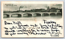 Waterloo IA-Iowa, Melan Arch Bridge, Wholesale District, Vintage 1900 Postcard picture