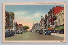 Postcard High Street Looking West Portsmouth Virginia picture