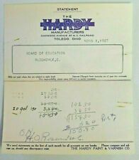 The Hardy Manufacturers Toledo Ohio 1927 Invoice Letter Head picture