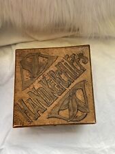 Antique Flemish Art  HANKERCHIEF Pyrography Burned Wood UTILITY Box picture
