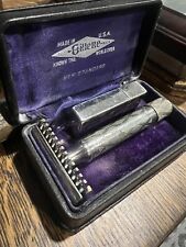 Vintage 1920’s “New Standard” Silver Safety Razor & Case - Made In USA picture