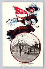 Charlevoix MI-Michigan, High & Grammar Schools, Antique, Vintage Postcard picture