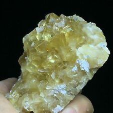 197g Natural Gold Yellow Transparent Rhombic Calcite Mineral Specimen picture