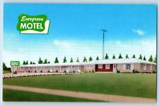 c1950's Evergreen Motel & Restaurant Cottages View Ladysmith Wisconsin Postcard picture
