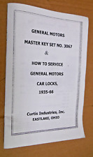 Instruction Manual (Copy) for # 3067 Chevy GM Master Keys Tryout Set 1935-66 picture