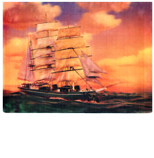 Yankee Clipper Tall Ship Vtg 3D Postcard Lenticular Xograph Animation Atlanta GA picture