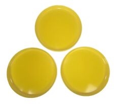 3 Yellow Dinner Plates Oblique PMC Melamine Stackable Melmac MCM Retro picture