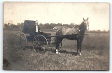 c1910 GENTLEMAN IN HORSE DRAWN CARRIAGE SOUDERTON PA AREA RPPC POSTCARD P3888 picture