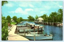 POSTCARD Port Salerno Florida One of the Fishingest Placest on Earth Boats Dock picture