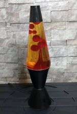 VTG 1993 Lava Lite Lava Lamp- Black  Midnight Series Yellow Liquid/Red Lava #2 picture