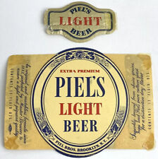 Vintage Piel’s Extra Premium Light Beer Label Brooklyn New York & Neckband picture