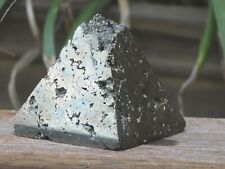 Unique Pyrite Pyramid Crystal Piece 237 Grams Polished and Raw Mineral 48mm Tall picture