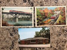 3 Vintage Color Postcards - Monon, The Hoosier Line  - Trains & Station  picture
