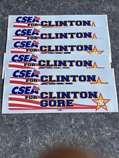 (6) NOS 1996 CSEA Bill Clinton & Gore Sticker Lot *RARE* picture
