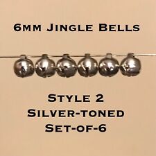 6mm Silver-toned JINGLE BELLS (Style #2) for Model Horse Harness/Sleigh SET-OF-6 picture