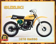 1976 Suzuki RM250 - Motocross - Motorcycles - Metal Sign 11 x 14 picture