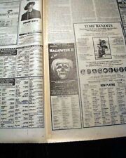 HALLOWEEN II John Carpenter Slasher Film Michael Myers Movie AD 1981 Newspaper picture