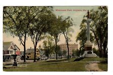 Postcard Maine ME Augusta Soldiers Monument Park Grove Street Vintage Horse picture