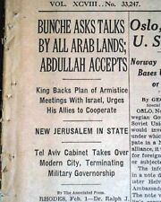 DE JURE United States Recognition of ISRAEL Jews Jewish Judaica 1949 Newspaper picture