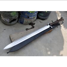 Custom Handmade Carbon Steel Blade Celtic Leaf Sword | Hunting Sword Camping picture