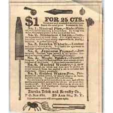 1878 Peterson's Magazine Ad - Eureka Trick and Novelty Co. Ann Street NY SF2 picture