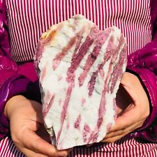 3.82LB TOP Natural Red Tourmaline Crystal Rough Mineral Healing Specimen507 picture