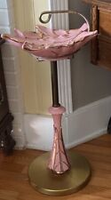 Stunning Pink and Gold MCM Leaf Standing Floor Ashtray picture
