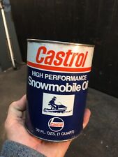 Vintage 1970s  Castrol High Performance Snowmobile, 1 Quart Oil Can Full can picture