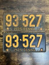 1925 Pennsylvania PENNA Pair Chevy Ford License Plates # 93-527 picture