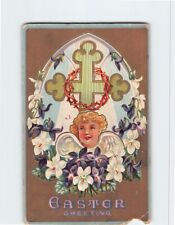 Postcard Embossed Cross & Angel Print Holiday Easter Greeting picture