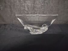 Vintage Crystal Steuben Art Glass Swirl Footed Bowl  7 1/4