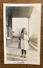 1920s Toddler Child Cute Young Girl Hair Bow Holding Book Dress Photo P10y7 picture