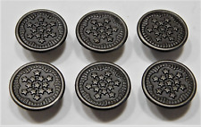 6 ORIGINAL, UNISSUED METAL 13 STAR BUTTONS FOR H.B.T. UTILITY CLOTHING picture