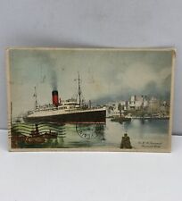 Old Vintage - RMS ASCANIA - STEAMSHIP POSTCARD - CUNARD Line Posted 1933 picture