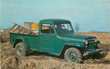 Auto Advertising 1950s Jeep 4 Wheel Drive Pick up Truck Postcard Yorkolor 8146 picture