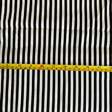 Vintage Dress Fabric Black White Striped Lines 3yds