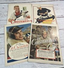 Set Of 4 VTG WWII Chesterfield Cigarette Ads 1940s Art Military picture